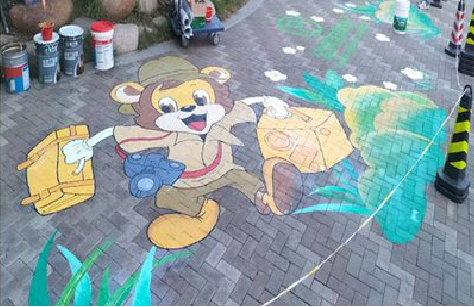 张家界夏季画地面彩绘会遇到的问题