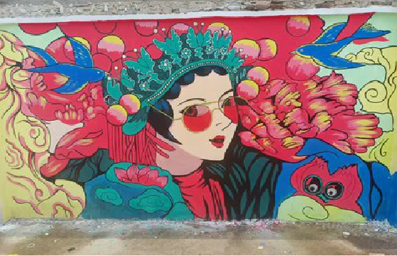 张家界墙体彩绘-网红墙