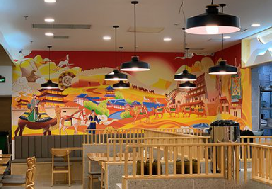 张家界商业空间彩绘介绍。