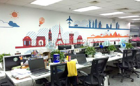 张家界教你设计办公室墙绘的方法。