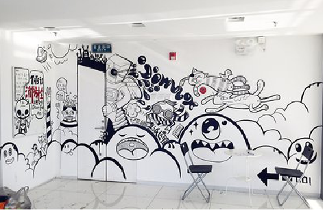 张家界手绘墙并非传统涂鸦。